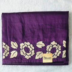 Raw Silk Purple Embroider Saree