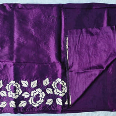 Raw Silk Purple Embroider Saree