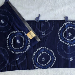 Trishya Indigo White Cotton Saree