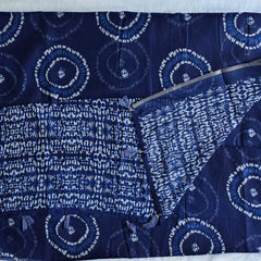 Trishya Indigo White Cotton Saree
