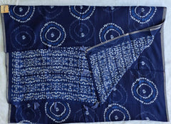 Trishya Indigo White Cotton Saree