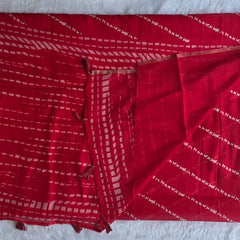 Trishya Red White Cotton Saree