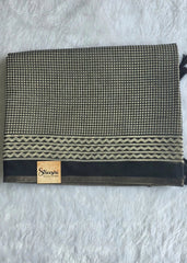 Trishya Checks Black Cotton Saree