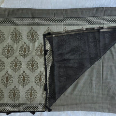 Trishya Checks Black Cotton Saree
