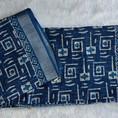Light Weight Indigo Cotton Silk Saree