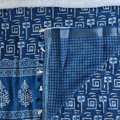 Light Weight Indigo Cotton Silk Saree