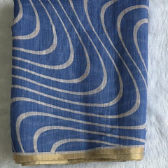 Light Weight Beige Powder Blue Cotton Silk Saree