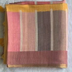 Light Weight Yellow Cotton Silk Saree