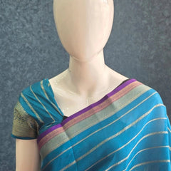 Savaya Blue Purple Semi Silk Saree