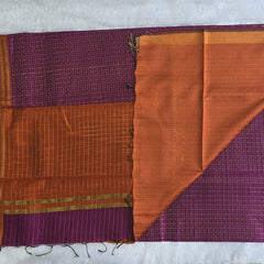 Checks Contrast Semi Silk Saree