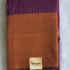 Checks Contrast Semi Silk Saree