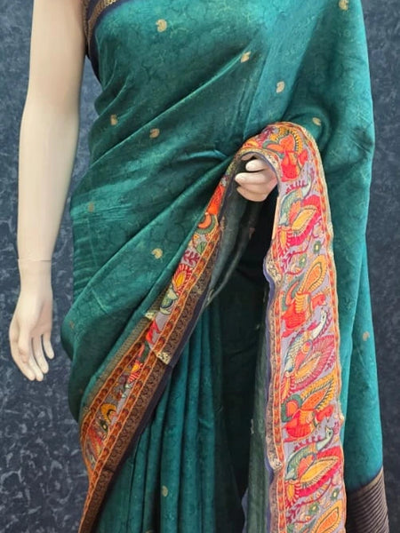 Soft Green Semi Silk Saree