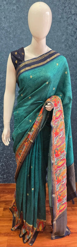 Soft Green Semi Silk Saree