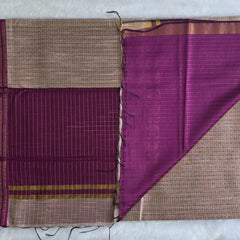 Checks Contrast Semi Silk Saree