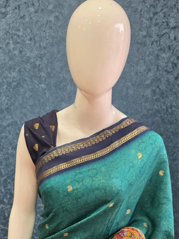 Soft Green Semi Silk Saree