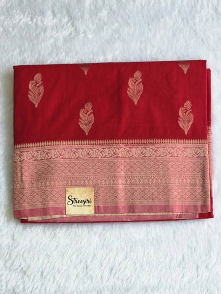 Multi Red Semi Silk Saree