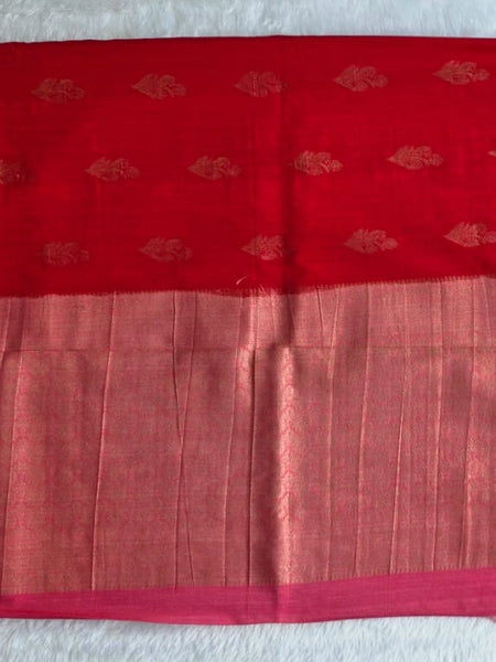 Multi Red Semi Silk Saree