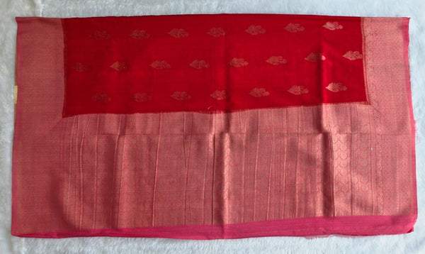 Multi Red Semi Silk Saree