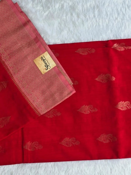 Multi Red Semi Silk Saree