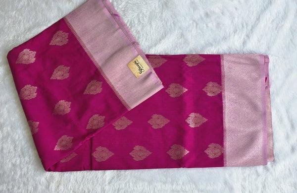 Multi Pink Semi Silk Saree