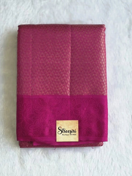 Brocade Pink Semi Silk Saree
