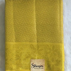 Brocade Yellow Semi Silk Saree