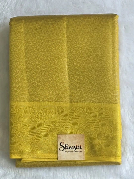 Brocade Yellow Semi Silk Saree