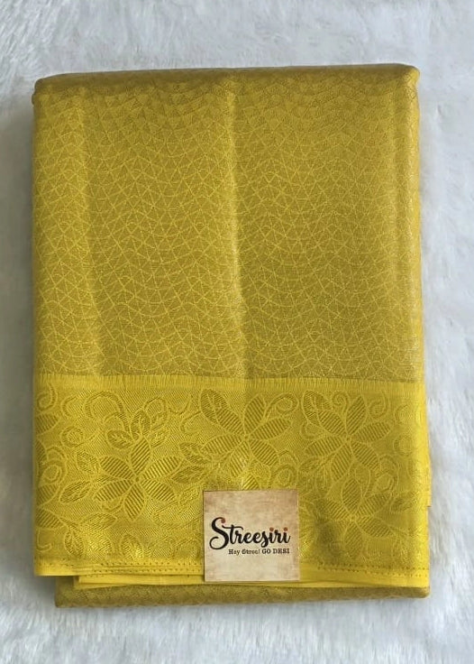 Brocade Yellow Semi Silk Saree