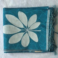 Viscose  Blue Tussar Saree