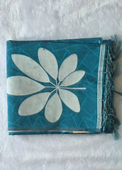 Viscose  Blue Tussar Saree