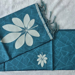 Viscose  Blue Tussar Saree