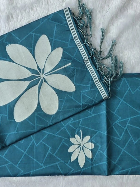 Viscose  Tussar Floral Print Saree