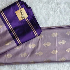 Chit Pallu Lavender Viscose Saree