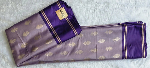 Chit Pallu Lavender Viscose Saree