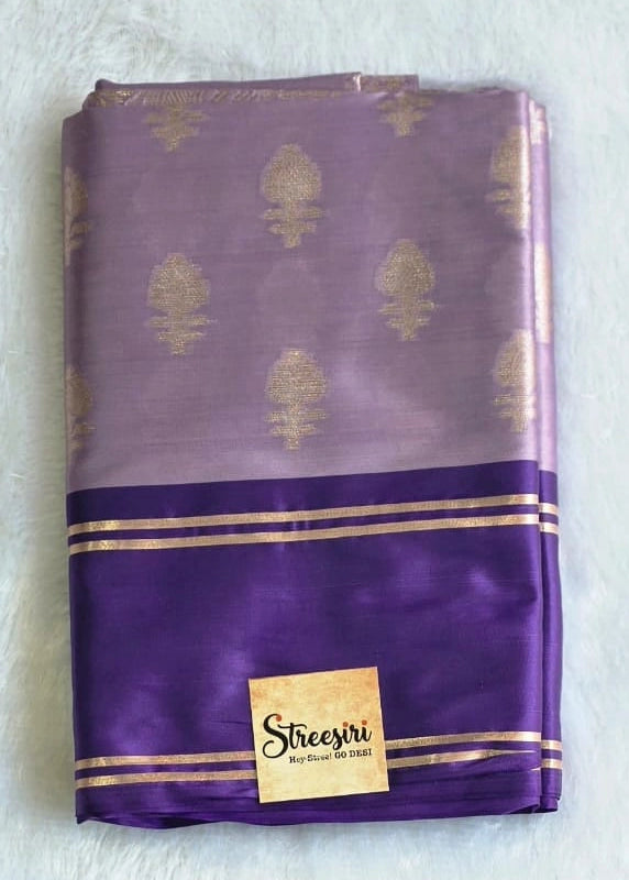 Chit Pallu Lavender Viscose Saree