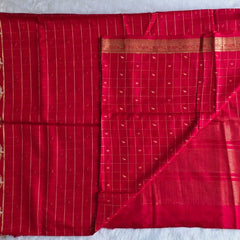 Big Checks Reddish Pink Semi Silk Saree