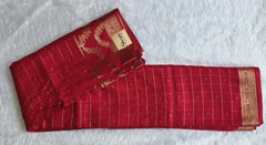 Big Checks Reddish Pink Semi Silk Saree