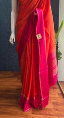 Semi Silk Bentex Border Orange Pink