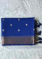 Paithani Deep Blue Chanderi Saree