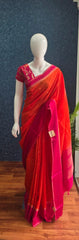 Semi Silk Bentex Border Orange Pink