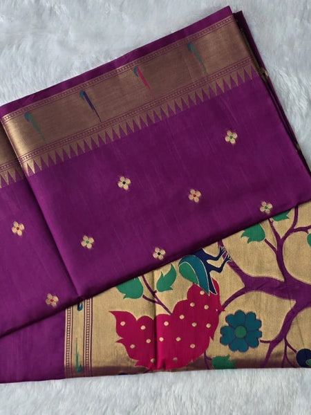 Paithani Magenta Chanderi Saree