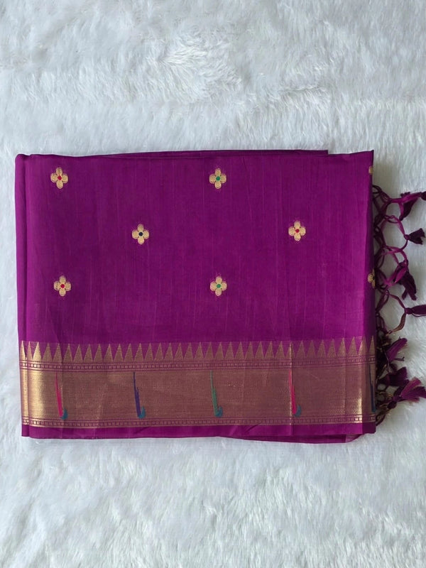 Paithani Magenta Chanderi Saree