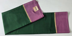 Pure Mysore Crepe Bottle Green Peach Silk Saree