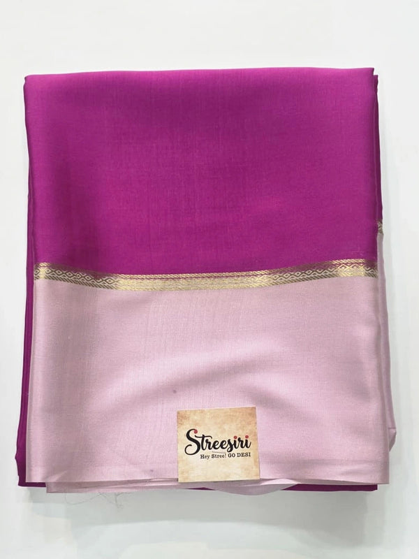 Pure Mysore Crepe Kaddi Border Saree