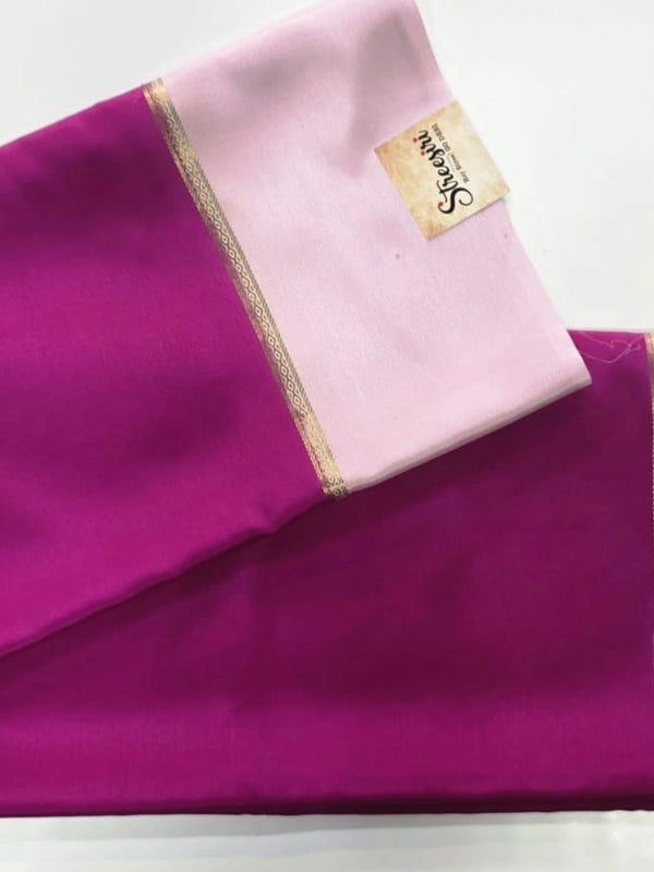 Pure Mysore Crepe Kaddi Border Saree