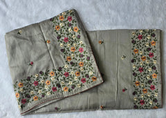 Satin Silver Tussar Saree