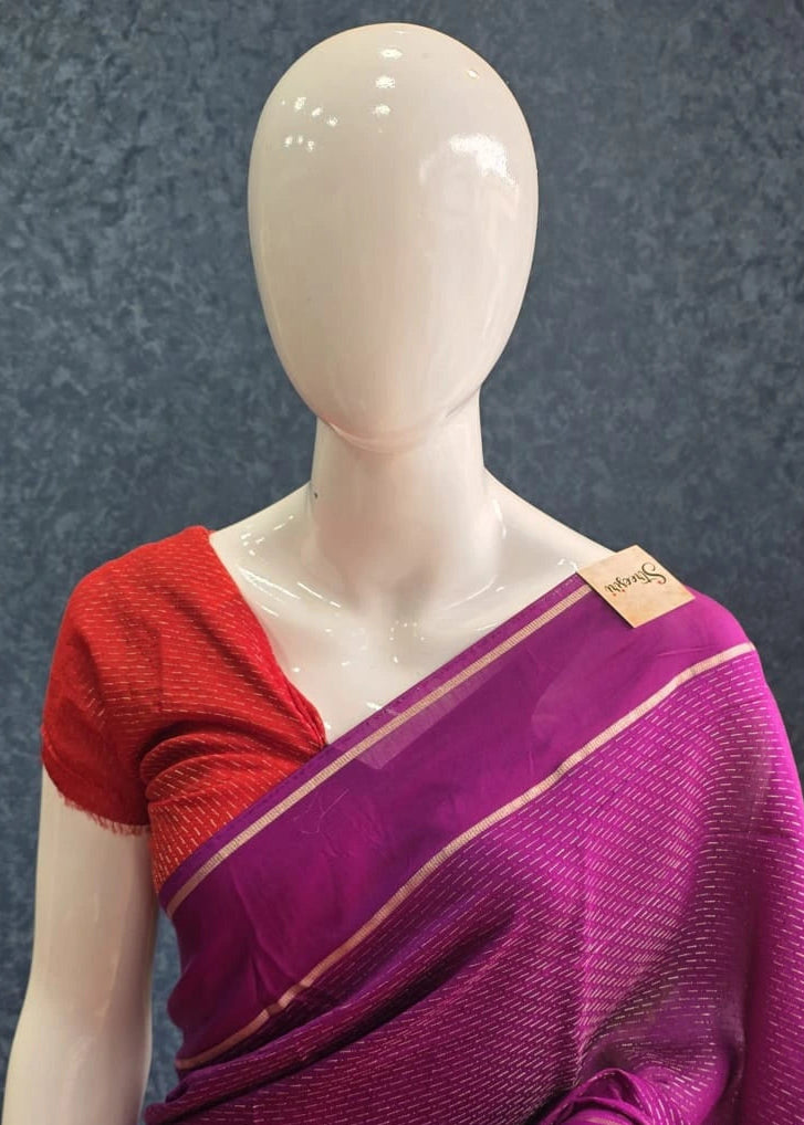 Assam Silk Purple Orange