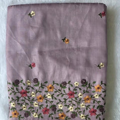 Satin Lavender Tussar Saree