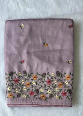 Satin Lavender Tussar Saree