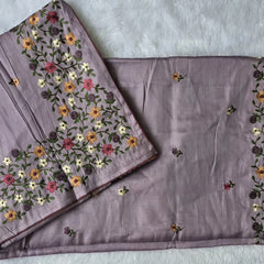 Satin Lavender Tussar Saree
